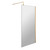 Nuie 900mm x 1850mm Wetroom Screen with Brushed Brass Support Bar - WRSCBB090 Front View