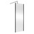 Nuie 760mm x 1850mm Wetroom Screen with Matt Black Support Bar - WRSCOBP76 Front View