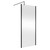 Nuie 900mm x 1850mm Wetroom Screen with Matt Black Support Bar - WRSCOBP90 Front View