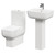 Tacoma 550mm Full Pedestal Basin and Closed Back Toilet Suite Right Hand Side View