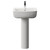 Marlow 550mm Basin with 1 Tap Hole and Full Pedestal View From the Front