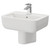 Tacoma 550mm Basin with 1 Tap Hole and Semi Pedestal Right Hand Side View