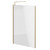 Colore Brushed Brass 1850mm x 1400mm 8mm Walk In Clear Glass Shower Screen including Wall Channel with End Profile and Support Bar Right Hand Side View