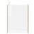 Colore Brushed Brass 1850mm x 1400mm 8mm Walk In Clear Glass Shower Screen including Wall Channel with End Profile and Support Bar View From the Front