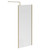 Colore Brushed Brass 1850mm x 900mm 8mm Walk In Clear Glass Shower Screen including Wall Channel with End Profile and Support Bar Left Hand View