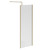 Colore Brushed Brass 1850mm x 800mm 8mm Walk In Clear Glass Shower Screen including Wall Channel with End Profile and Support Bar Left Hand View
