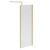 Colore Brushed Brass 1850mm x 800mm 8mm Walk In Clear Glass Shower Screen including Wall Channel with End Profile and Support Bar Left Hand View