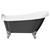 Kensington Black 1550mm x 720mm Single Ended Freestanding Slipper Bath with Polished Chrome Claw Feet View From the Front