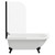 Oxford 1700mm x 750mm Left Hand Single Ended Freestanding Shower Bath with Bath Screen and Matt Black Claw Feet View From the Front