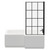 Loire 1700mm Right Hand L Shaped Shower Bath with Matt Black Bath Screen and Gloss Grey Pearl Front and End Bath Panel Front View
