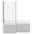 Loire 1700mm Left Hand L Shaped Shower Bath with Bath Screen and Gloss Grey Pearl Front and End Bath Panel Front View
