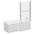 Loire 1700mm Right Hand L Shaped Shower Bath with Towel Rail Bath Screen and Gloss White Front and End Bath Panel Left Hand View