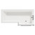 Loire 1700mm Right Hand L Shaped Shower Bath with Towel Rail Bath Screen and Gloss White Front and End Bath Panel Top View From Above
