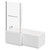 Loire 1700mm Left Hand L Shaped Shower Bath with Towel Rail Bath Screen and Gloss White Front and End Bath Panel Right Hand Side View