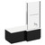 Loire 1700mm Right Hand L Shaped Shower Bath with Towel Rail Bath Screen and Nero Oak Front and End Bath Panel Left Hand View