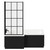 Loire 1700mm Left Hand L Shaped Shower Bath with Matt Black Bath Screen and Nero Oak Front and End Bath Panel Front View