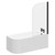 Arc 1700mm x 750mm Right Hand Curved Shower Bath with Matt Black Bath Screen and White Acrylic Front Bath Panel Left Hand View thumbnail