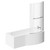 Bayou 1700mm Right Hand B Shaped Shower Bath with Towel Rail Bath Screen and Front Bath Panel Left Hand View