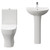 Jubilee 550mm Full Pedestal Basin and Open Back Toilet Suite Front View