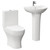 Jubilee 550mm Full Pedestal Basin and Open Back Toilet Suite Left Hand View