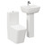 Darnley 530mm Full Pedestal Basin and Square Toilet Suite Left Hand View