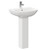 A modern basin with full height pedestal