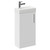 Napoli Compact Gloss White 400mm Floor Standing Vanity Unit with 1 Tap Hole Basin and Single Door with Polished Chrome Handle Left Hand View