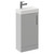 Napoli Compact Gloss Grey Pearl 400mm Floor Standing Vanity Unit with 1 Tap Hole Basin and Single Door with Polished Chrome Handle Left Hand View