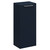Napoli Deep Blue 350mm Wall Mounted Side Cabinet with Single Door and Polished Chrome Handle Left Hand Side View