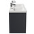 City Gloss Grey 1200mm Wall Mounted 4 Drawer Vanity Unit and Double Ceramic Basin with 1 Tap Hole View from the Side