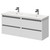 City Gloss White 1200mm Wall Mounted 4 Drawer Vanity Unit and Double Ceramic Basin with 1 Tap Hole Right Hand Side View