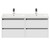 City Gloss White 1200mm Wall Mounted 4 Drawer Vanity Unit and Double Ceramic Basin with 1 Tap Hole View from the Front