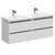 City Gloss White 1200mm Wall Mounted 4 Drawer Vanity Unit and Double Ceramic Basin with 1 Tap Hole Left Hand View