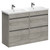 City Molina Ash 1200mm Floor Standing 4 Drawer Vanity Unit and Twin Polymarble Basin with 1 Tap Hole Left Hand View