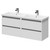 City Gloss White 1200mm Wall Mounted 4 Drawer Vanity Unit and Twin Polymarble Basin with 1 Tap Hole Right Hand Side View