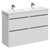 City Gloss White 1200mm Floor Standing 4 Drawer Vanity Unit and Twin Polymarble Basin with 1 Tap Hole Left Hand View