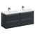 City Gloss Grey 1200mm Wall Mounted 4 Drawer Vanity Unit and Twin Polymarble Basin with 1 Tap Hole Left Hand View