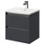 City Gloss Grey 500mm Wall Mounted 2 Drawer Vanity Unit and Curved Basin with 1 Tap Hole Right Hand Side View