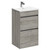 City Molina Ash 500mm Floor Standing 2 Drawer Vanity Unit and Curved Basin with 1 Tap Hole Left Hand View