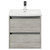 City Molina Ash 500mm Wall Mounted 2 Drawer Vanity Unit and Curved Basin with 1 Tap Hole View from the Front