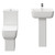 Tacoma 550mm Full Pedestal Basin and Comfort Height Corner Toilet Suite View from the Front