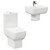 Tacoma 550mm Semi Pedestal Basin and Open Back Corner Toilet Suite Left Hand View