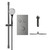 Colore Round Gunmetal Grey Concealed Push Button Twin Thermostatic Shower Valve Including 300mm Fixed Shower Head with Wall Arm and Slide Rail Kit View from the Front