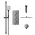 Colore Round Gunmetal Grey Concealed Triple Thermostatic Shower Valve Including 300mm Fixed Shower Head with Wall Arm and Slide Rail Kit View from the Front