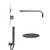 Colore Round Gunmetal Grey Concealed Push Button Twin Thermostatic Shower Valve Including 300mm Fixed Shower Head with Wall Arm and Shower Outlet Holder with Kit View from the Side
