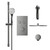 Colore Round Gunmetal Grey Concealed Push Button Twin Thermostatic Shower Valve Including 200mm Fixed Shower Head with Wall Arm and Slide Rail Kit View from the Front