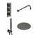 Colore Round Gunmetal Grey Concealed Triple Thermostatic Valve Mixer Shower Including 200mm Fixed Shower Head with Wall Arm and Shower Outlet Holder with Kit Left Hand View