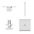 Cubix Polished Chrome Concealed Triple Thermostatic Valve Mixer Shower with Square Fixed Head and Body Jets Top View from Above thumbnail