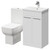 Alessio Gloss White 500mm Vanity Unit and Toilet Suite including Open Back Toilet and Floor Standing Vanity Unit with 2 Doors and Polished Chrome Handles Right Hand View