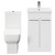 Alessio Gloss White 500mm Vanity Unit and Toilet Suite including Open Back Toilet and Floor Standing Vanity Unit with 2 Doors and Polished Chrome Handles Front View